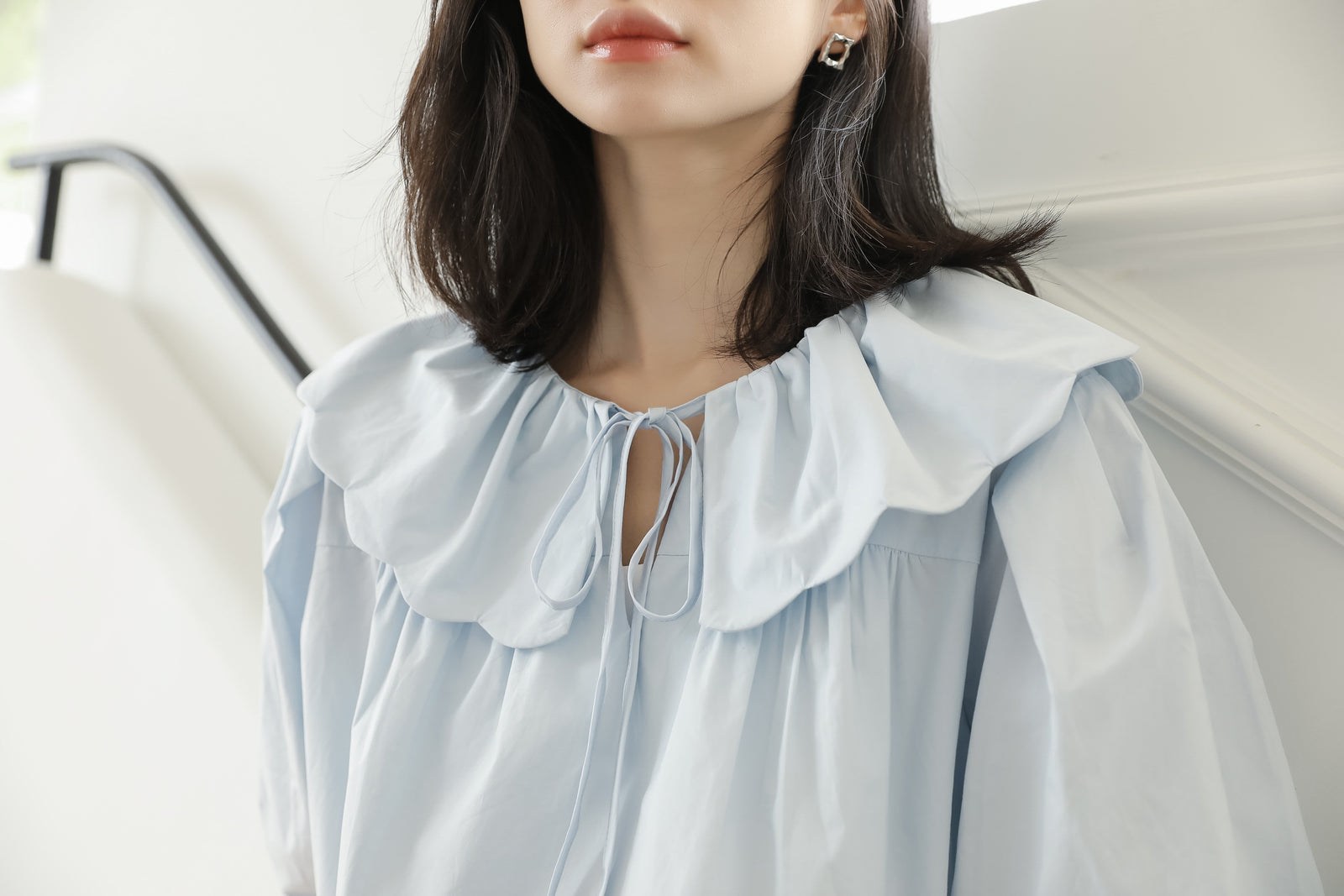 Vintage Ruffle Collar Puff Sleeve Blouse - Masion Chérie