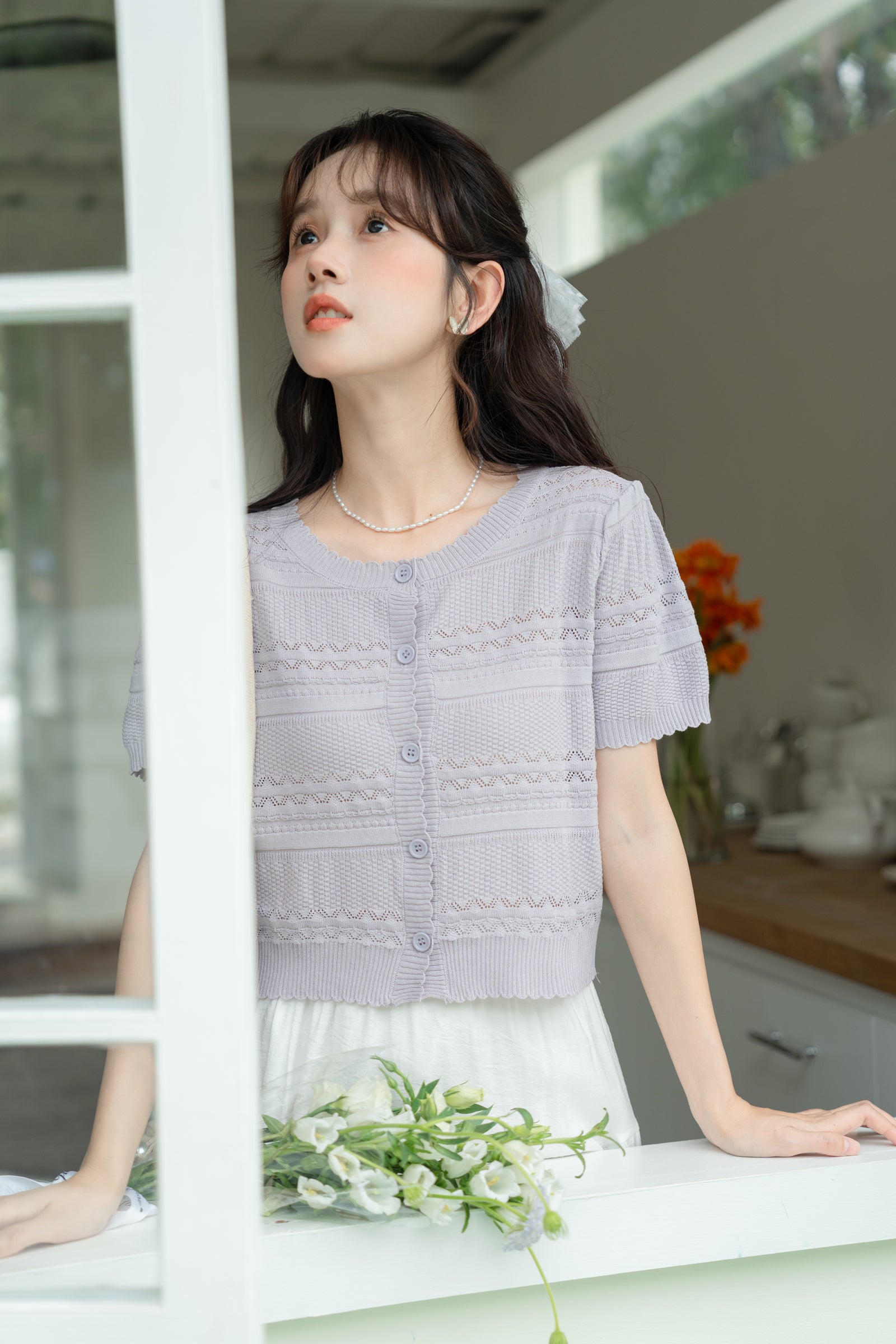 Chic Short-Sleeve Knitted Cardigan Top - Masion Chérie