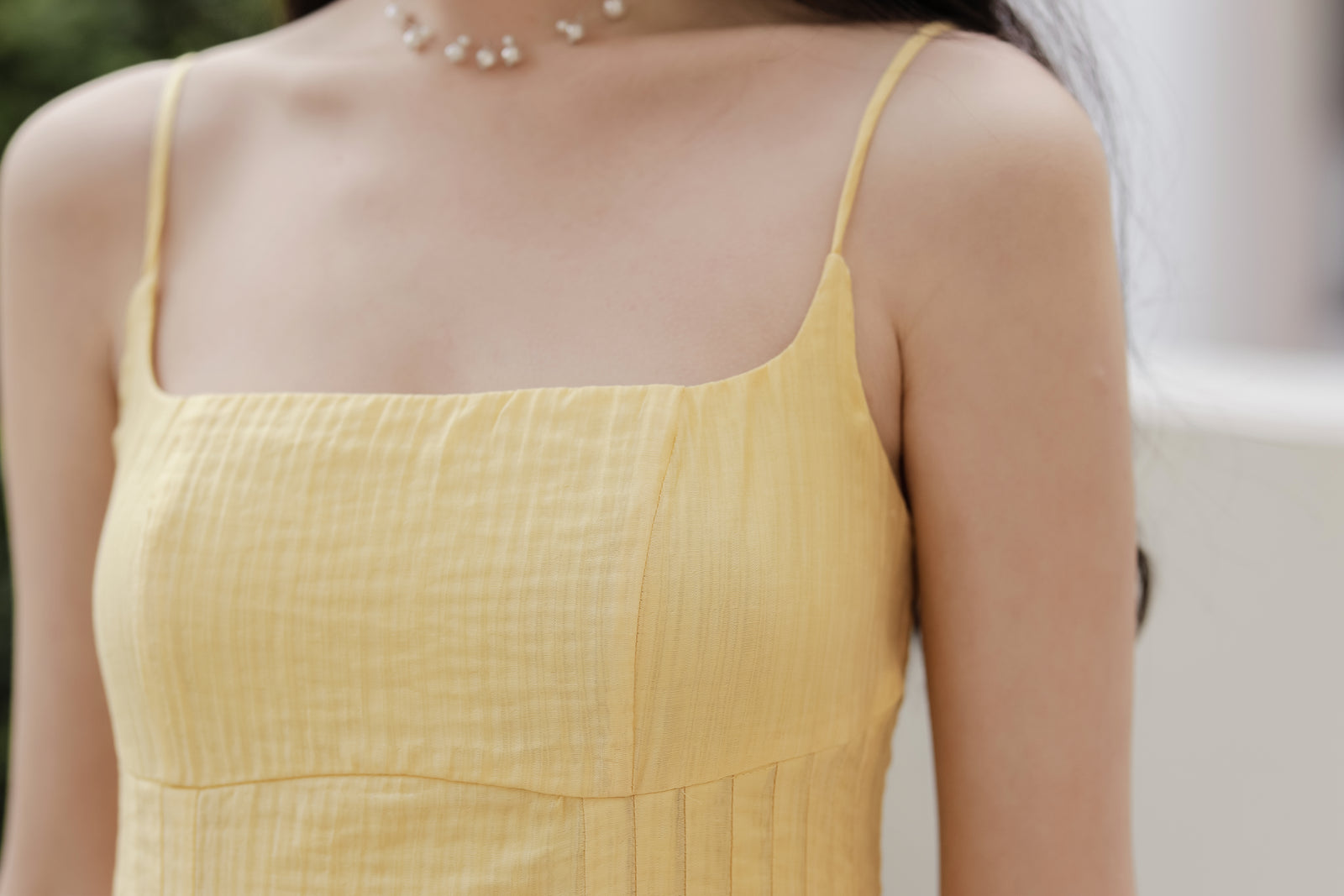 Sunny Yellow Spaghetti Strap Midi Dress - Masion Chérie 