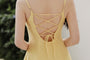 Sunny Yellow Spaghetti Strap Midi Dress - Masion Chérie 