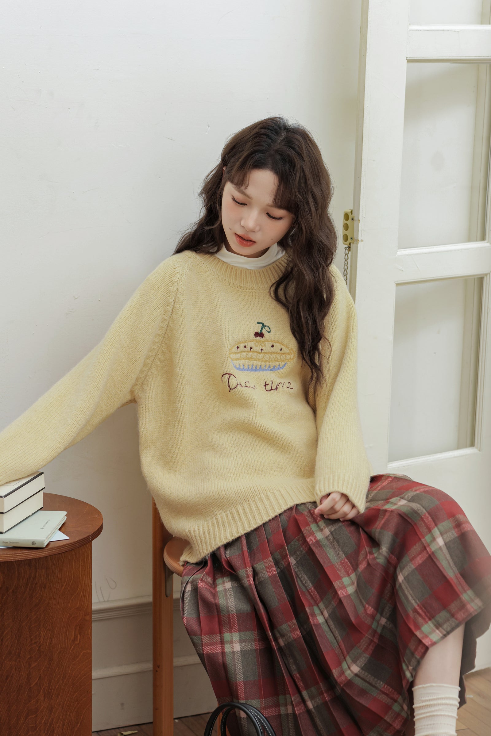 Cozy Embroidered Loose-Fit Knit Sweater