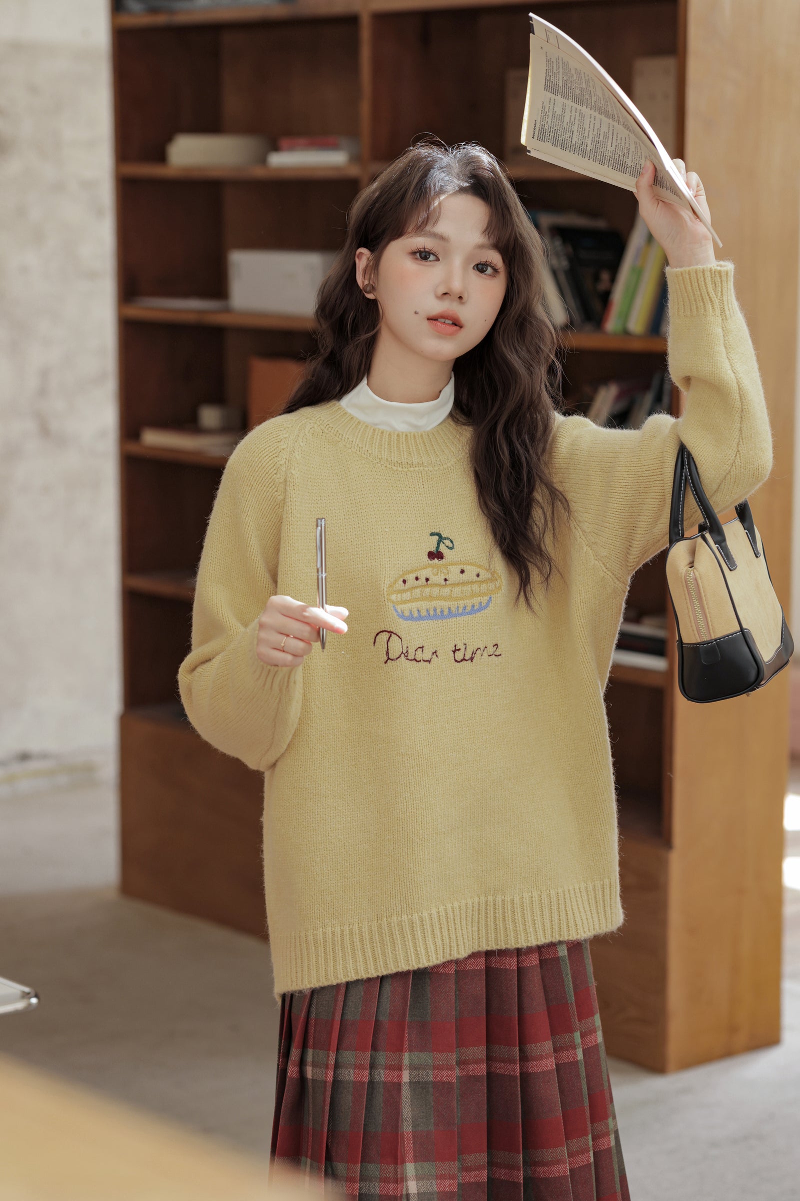 Cozy Embroidered Loose-Fit Knit Sweater