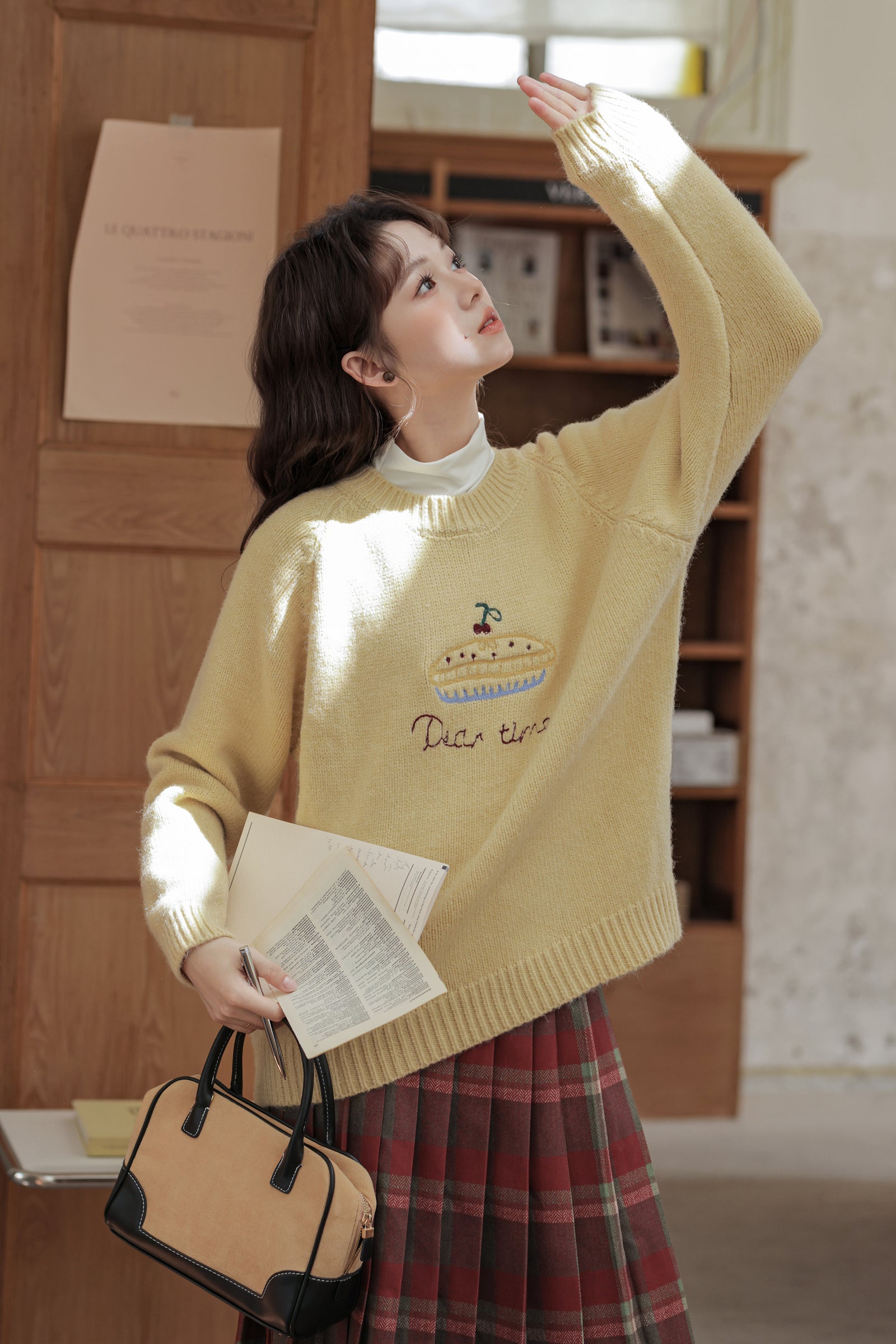 Cozy Embroidered Loose-Fit Knit Sweater