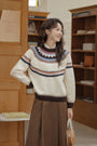 Fair Isle Patterned Knit Sweater