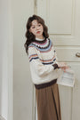 Fair Isle Patterned Knit Sweater