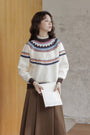 Fair Isle Patterned Knit Sweater