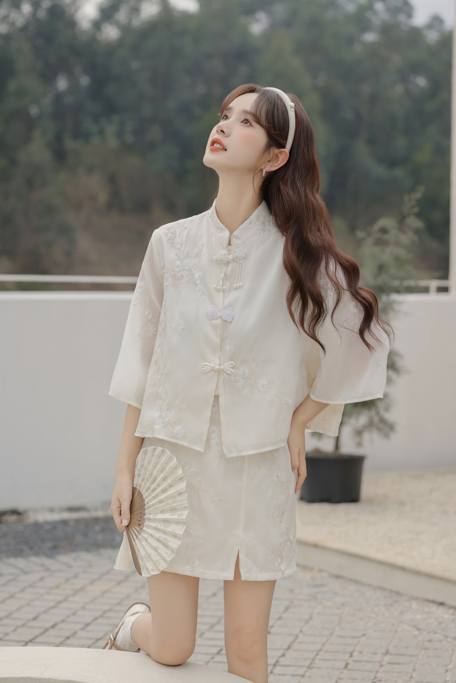 Elegant Heavy Embroidered Traditional Two-Piece Set - Masion Chérie