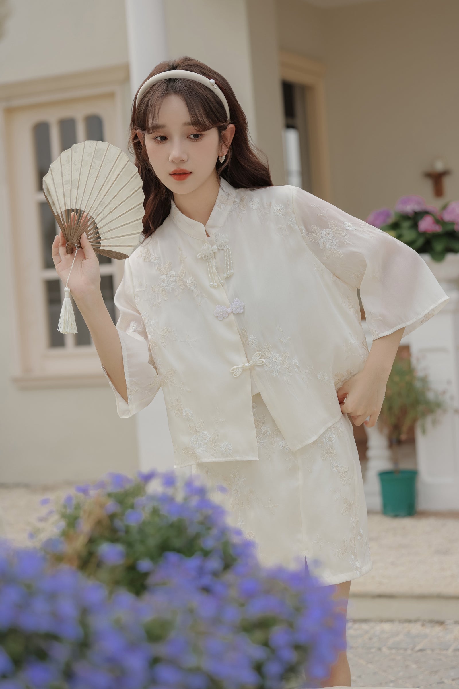 Elegant Heavy Embroidered Traditional Two-Piece Set - Masion Chérie