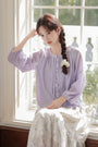 Lavender Dream Button-Down Puff Sleeve Blouse