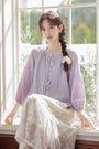 Lavender Dream Button-Down Puff Sleeve Blouse