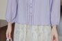 Lavender Dream Button-Down Puff Sleeve Blouse