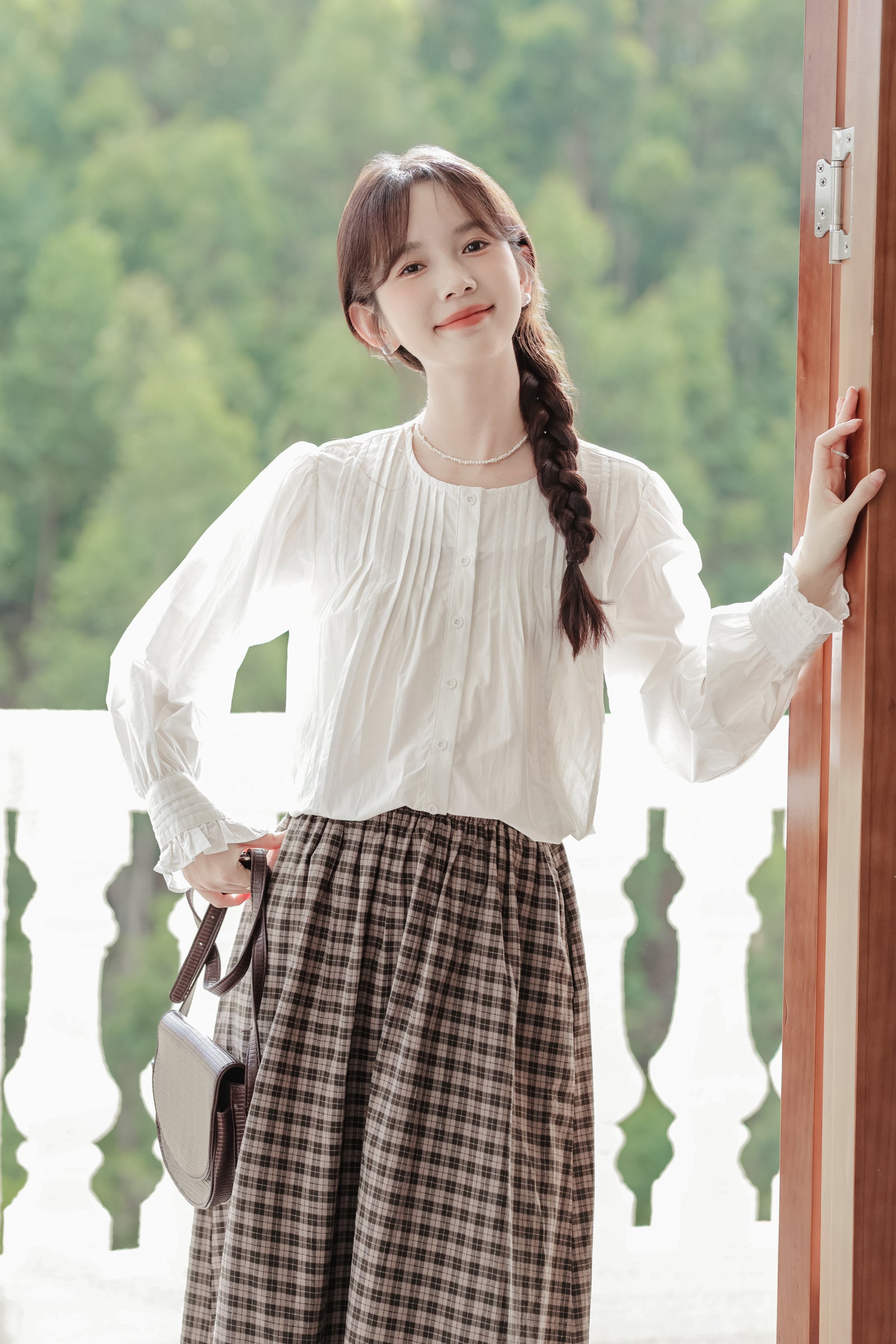 Timeless White Ruffle Cuffs Pintuck Blouse