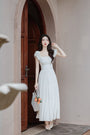 Graceful Ivory Empire Waist Maxi Dress