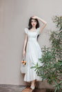 Graceful Ivory Empire Waist Maxi Dress