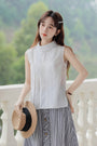 Elegant Sleeveless Pullover White Blouse - Masion Chérie