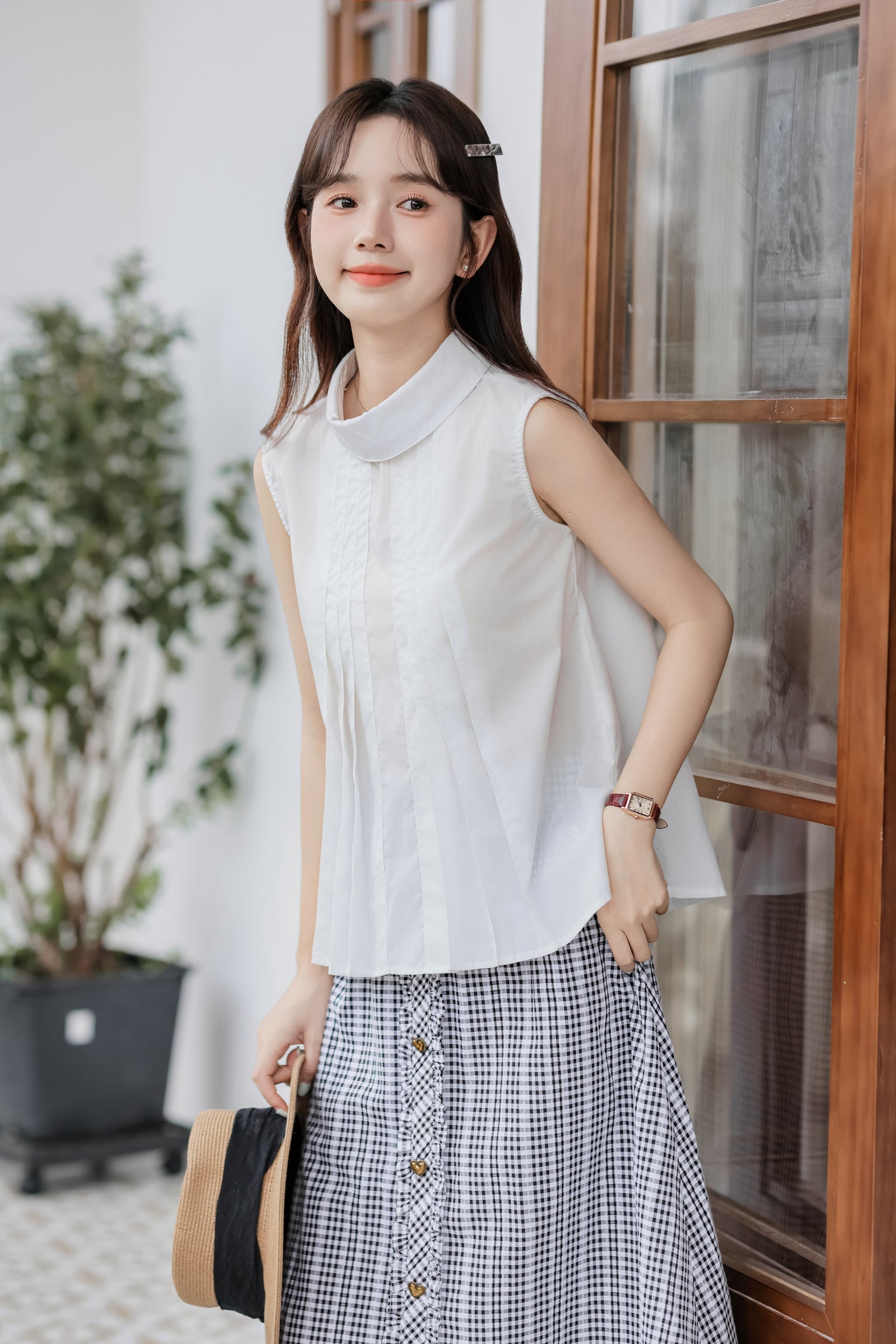 Elegant Sleeveless Pullover White Blouse - Masion Chérie