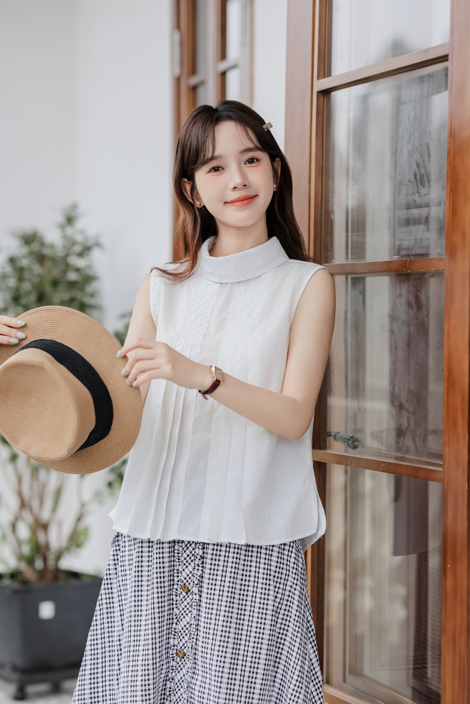 Elegant Sleeveless Pullover White Blouse - Masion Chérie