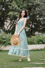 Vacation Boho Floral Maxi Dress with Sun Protection Ethnic Cardigan - Masion Chérie