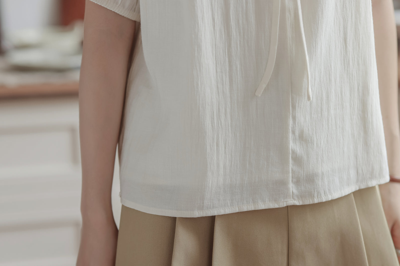 Whimsical Ivory Button-Front Blouse - Masion Chérie