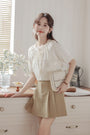 Whimsical Ivory Button-Front Blouse - Masion Chérie