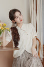 Vintage Ivory Puff Sleeve Cheongsam Blouse - Masion Chérie