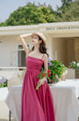 Chic Raspberry Full Swing Spaghetti Strap Maxi Dress - Masion Chérie