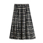 Classic Paid High Waist A-Line Midi Skirt