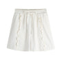 Ivory Ruffled Drawstring Shorts - Masion Chérie