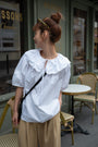 Vintage Ruffle Collar Puff Sleeve Blouse - Masion Chérie