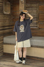 Playful Puppy Print Oversized Tee - Masion Chérie