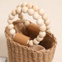 Designer Wood Bead Handle Straw Bag - Masion Chérie