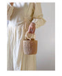 Designer Wood Bead Handle Straw Bag - Masion Chérie