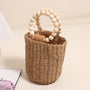 Designer Wood Bead Handle Straw Bag - Masion Chérie