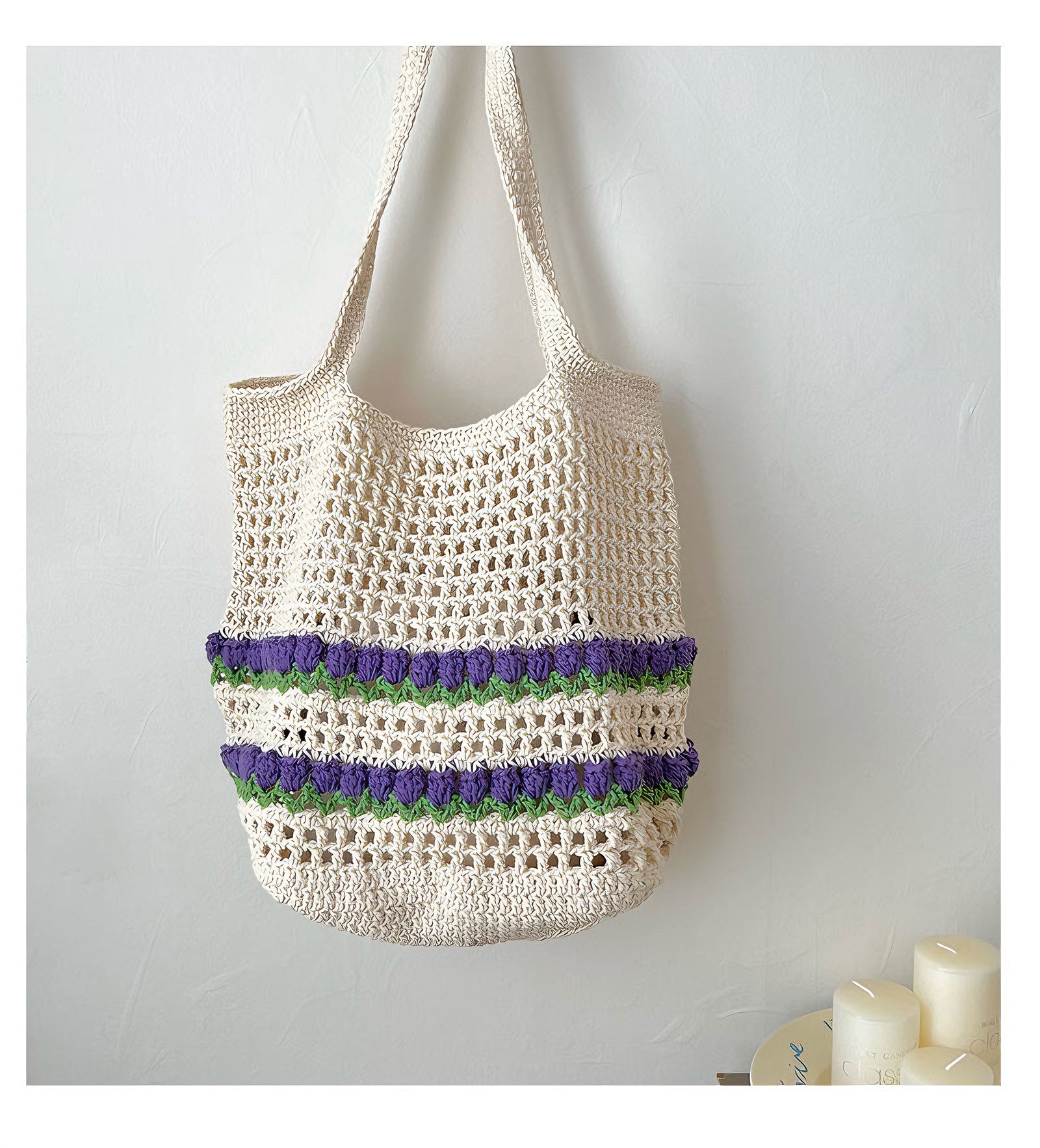 Tulip Cotton Hollow Woven Bag - Masion Chérie