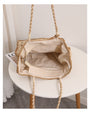 Square Tassel Hollow Handmade Straw Woven Bag - Masion Chérie