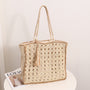 Square Tassel Hollow Handmade Straw Woven Bag - Masion Chérie