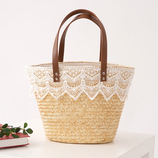 Large Capacity Single Shoulder Crossbody Shell Straw Woven Bag - Masion Chérie