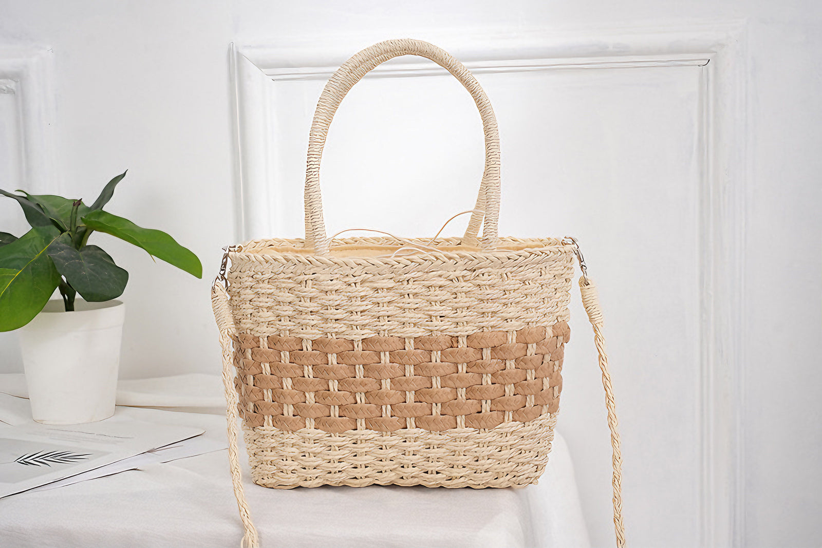 Bohemian Style Straw Woven Crossbody Handbag - Masion Chérie