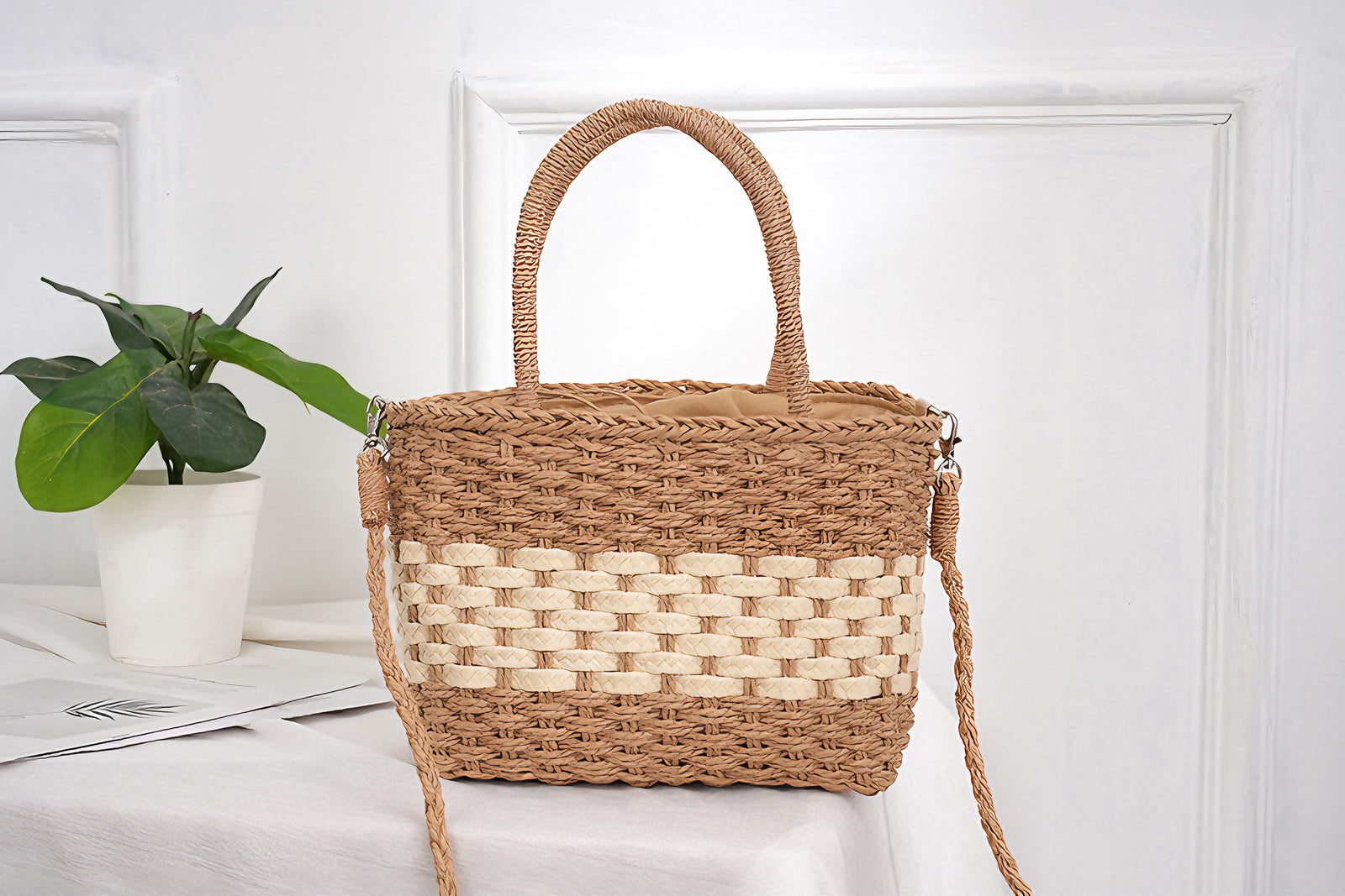 Bohemian Style Straw Woven Crossbody Handbag - Masion Chérie