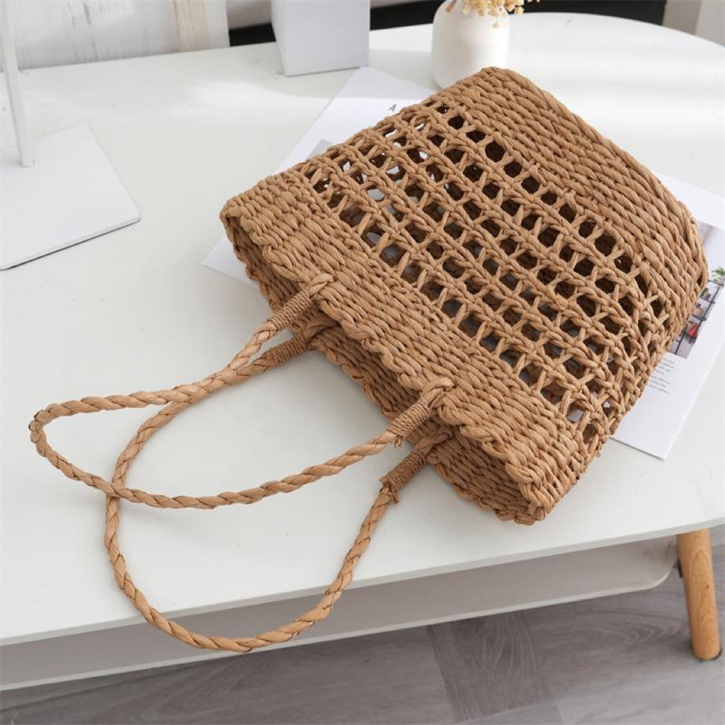 Versatile Hollow Single Shoulder Woven Tote Bag - Masion Chérie