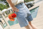 High-Waist Light Blue Denim Shorts - Masion Chérie