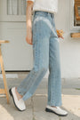 Vintage High-Waisted Light Blue Straight-Leg Jeans - Masion Chérie