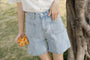 Versatile High-Waisted Light Blue Denim Shorts - Masion Chérie