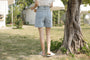 Versatile High-Waisted Light Blue Denim Shorts - Masion Chérie