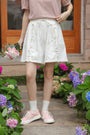 Ivory Ruffled Drawstring Shorts - Masion Chérie