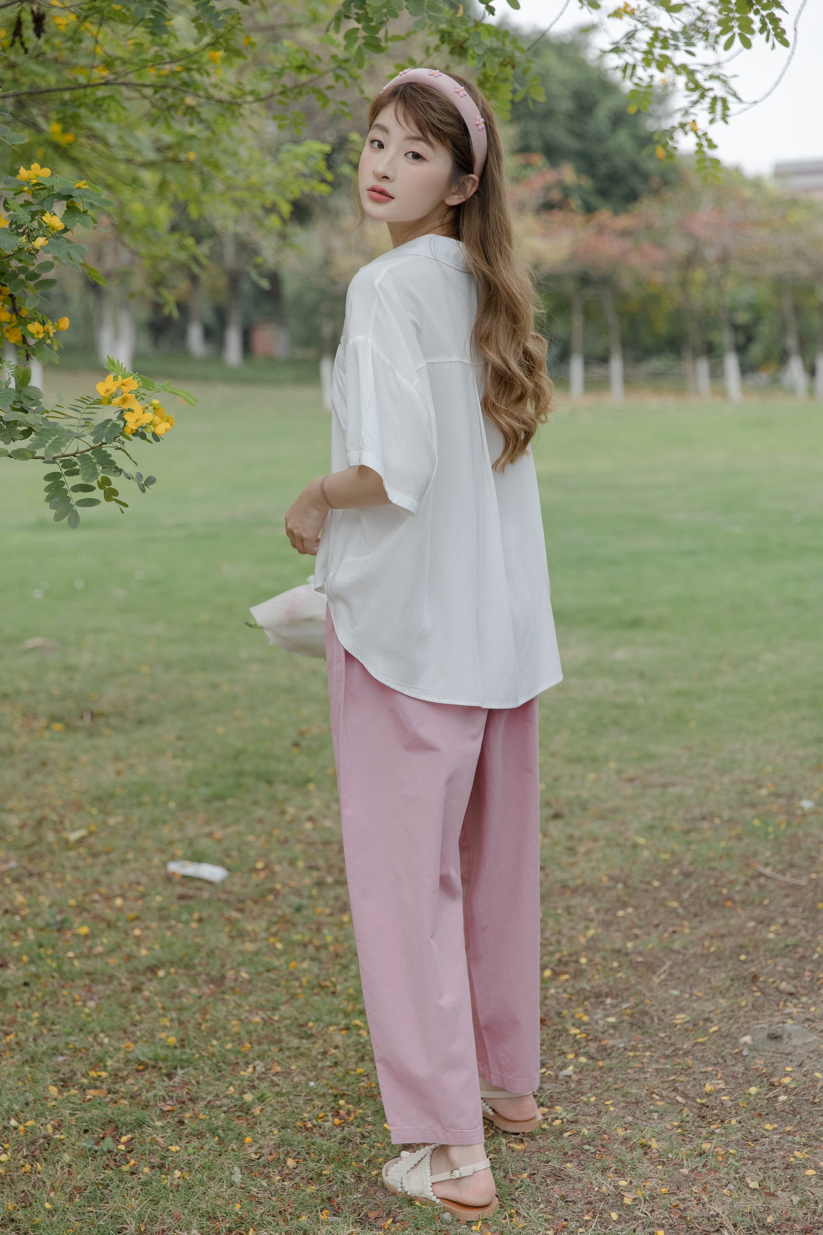 Playful Bunny Embroidered Cotton Button-Up Shirt - Masion Chérie