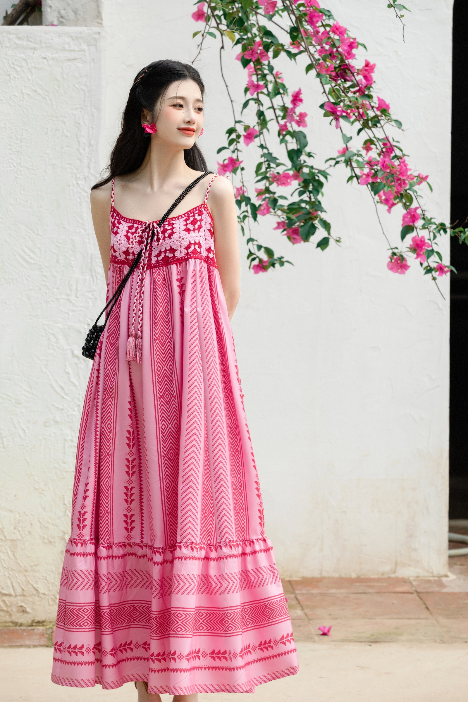 Elegant Boho Embroidered Maxi Dress - Masion Chérie