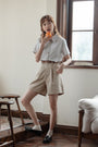 Striped Short Sleeve Shirt Japanese Style - Masion Chérie