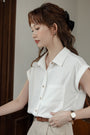 Classic Cap Sleeve White Blouse - Masion Chérie