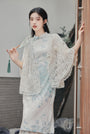 Delicate Pastel Floral Lace Cheongsam Dress